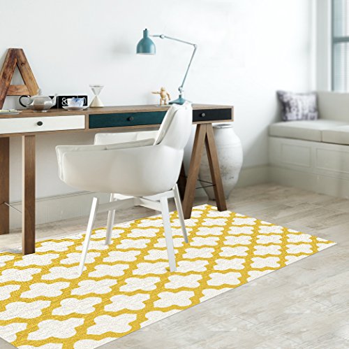 VINILIKO, Alfombra de vinilo, Celosia, Amarillo y Blanco, 66x100 cm