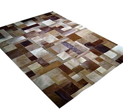 Vip Leather Nueva Alfombra de Piel de Vaca Patchwork. Diseno Exclusivo. Codigo Ar158 (120 cm x 180 cm)