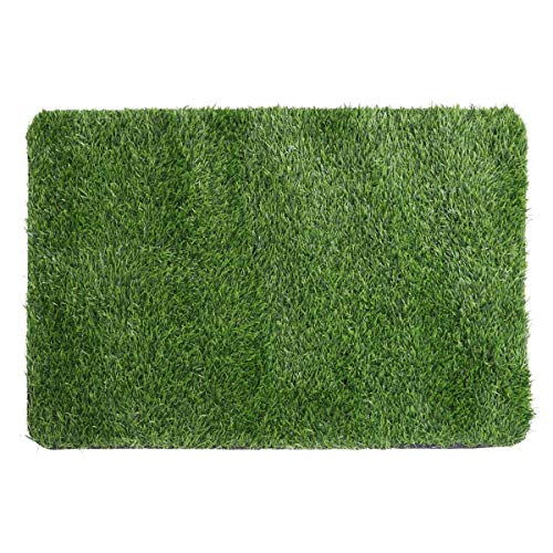 VOSAREA Cesped Artificial Felpudo Hierba Sintética Entrada Estera de Bienvenida Alfombra Césped Artificial Alfombra para Perro Jardín Terraza Balcón Suelo 40x60cm