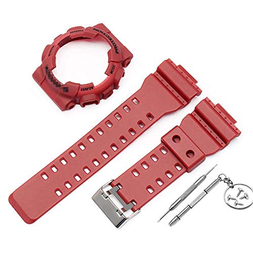 WANNA.ME ReemplazoCorrea de Reloj + Funda Compatible con Casio G Shock GA-110 GA100 GD-120, la más Nueva Pulsera de Correas de Pulsera de Moda de PVC para Casio G Shock GA-110 GA100 GD-120 Atractivo