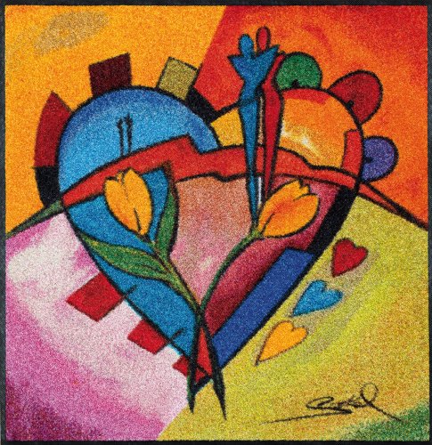 wash + dry - Alfombra Balanced Love II 85x85, Colorido