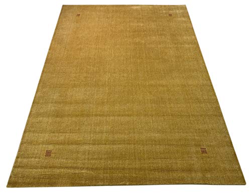 WAWA TEPPICHE Alfombra oriental tejida a mano Gabbeh Loom 100% lana Lori Buff Debbich (oro, 170 x 240 cm)