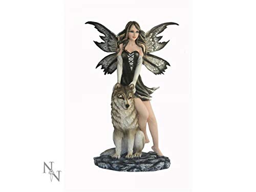 Weird Or Wonderful Dinah by Nemesis Now – Figura decorativa extra grande de 50 cm de hada Pixie Lobo Lobo Estatua Nemesis Now Fantasía Mágica Mística Regalo Espiritual Místico