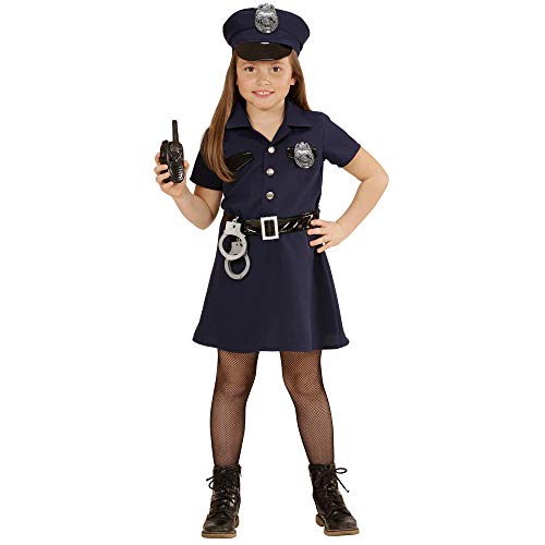 WIDMANN 49088 ? Disfraz para niños Agente de Policía, Vestido, cinturón, Sombrero, Esposas, de walkie Talkie, tamaño 158