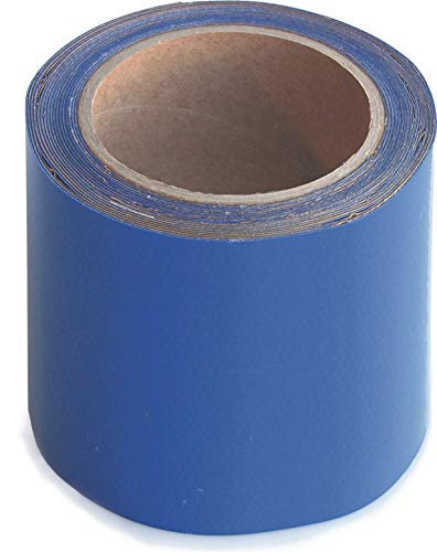 Wupsi Cinta de Reparación de PVC - para Lonas, Cubierta de Remolque, Invernadero, Toldo, Carpa, Tienda Campaña y Persianas - Azul, 10 cm X 5 m