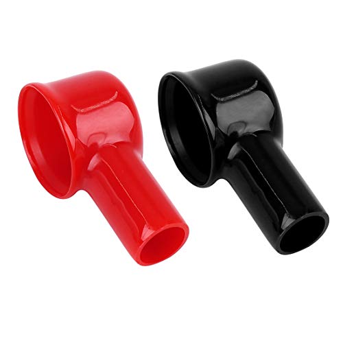 X AUTOHAUX 2pcs 51mm de Largo Manguito Cubierta de Terminal de Batería Negro Rojo de PVC Blando