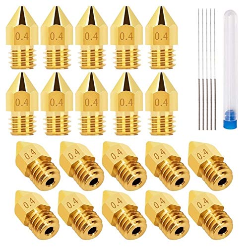 XBaofu 25pcs / Set 3D Impresora Boquilla MK8 Extrusora de Boquilla for Makerbot Creality CR-10 Ender 3 5 (tamaño : Oro)