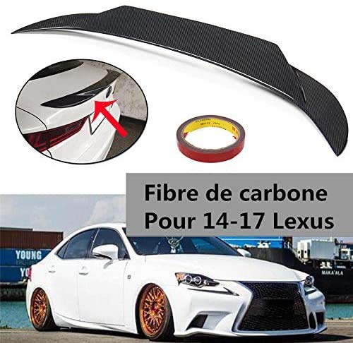 XBXDM Alerón Trasero del Coche Negro, para Lexus Is250 Is350 Is300 Is200T Sedan 2014-2017 ala De La Tapa del Maletero del Maletero, Borde De Extensión del Techo Modificado De Fibra De Carbono Uni