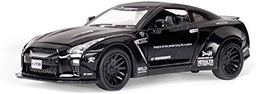 XYSQWZ God of War GTR Super Run Sonido Y Luz Pull Back Door 1:32 Modelo De Coche De Aleación Modelo De Coche De Juguete para Niños Modelo De Coche De Simulación (Color: Negro)