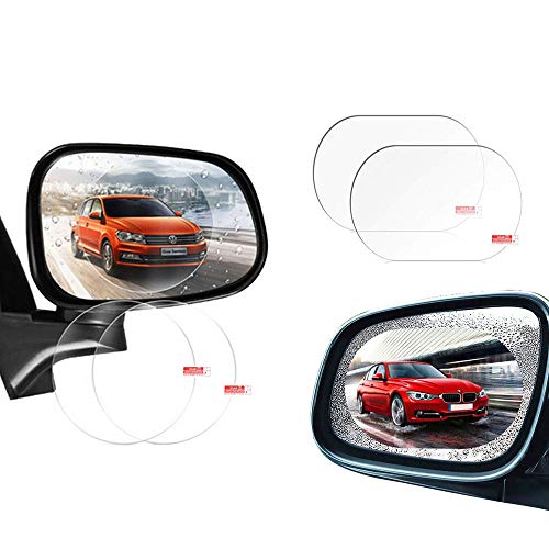 Ymwave 4 Piezas Espejo Retrovisor de Coche Película Protectora Película Transparente a Prueba de Agua Anti Niebla Anti-Reflejo Anti Mancha para Moto de Coche