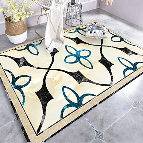 YQZS Alfombra de diseño para el hogar para Sala de Estar Decoración de Interiores Alfombra Nudo Cruzado clásico Beige Toque Lujoso súper Suave y Moderno 200X300CM(79X118inch)