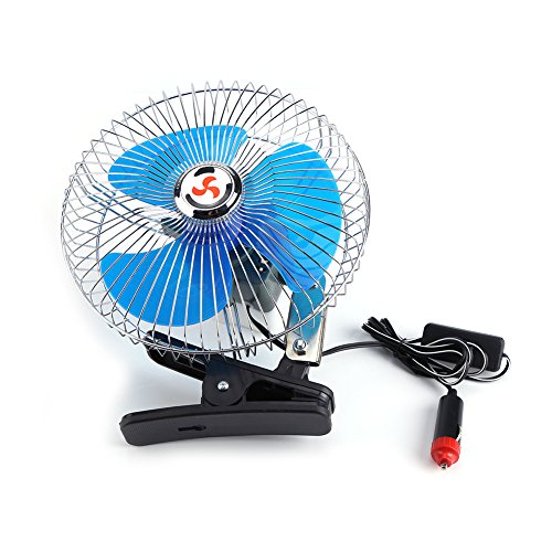 Zerodis 12V Ventilador de Pinza Clip del Coche, 25W en la Fan de enfriamiento del Ventilador del vehículo del automóvil de la Fan para el Tablero de Instrumentos del camión del Coche