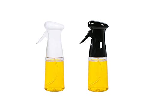 zhibeisai Aceite de Oliva Vinagre pulverizador Barbacoa Dispensador cocinan la Barbacoa Asar Aceite en Aerosol Botella, Blanco, (20,5x6cm, Negro + Blanco)