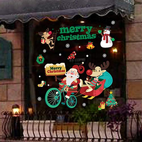 ZJF 70 * 50cm Etiqueta Feliz Navidad Decoración for el hogar Ventana Pegatinas Santa Claus de Navidad Ciervos Navidad Noel Año Nuevo, Cristal Decals0 (Color : NO.20)