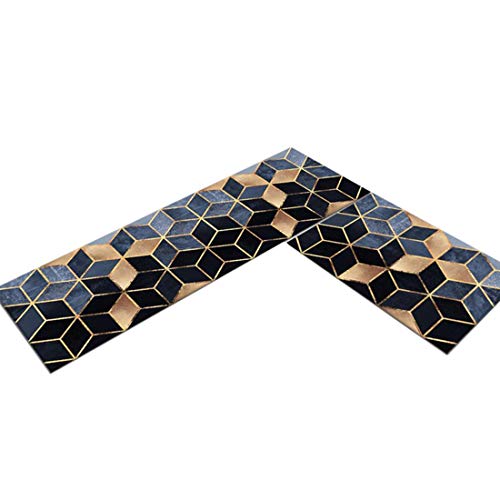 ZUQ Juego de 2 Alfombras de Cocina Antideslizantes, Juego de Alfombras Absorción de Agua y Aceite, Alfombrillas Moderna para Cocina,Dormitorio, Baño #1 40x60cm+40x120cm