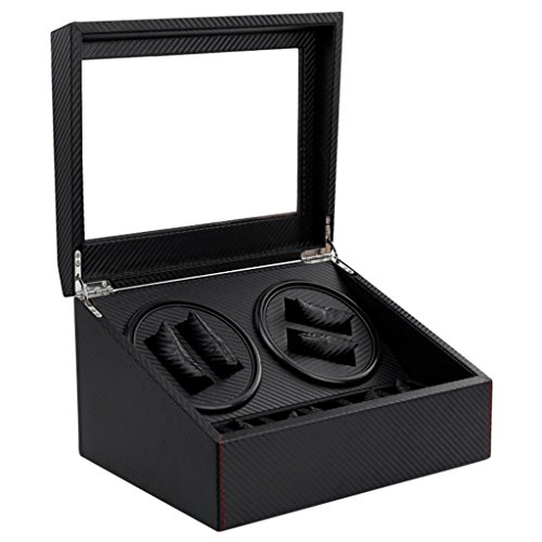 ZXZ-GO Mira la Cuerda/Caja de Reloj de agitación/Caja de Reloj mecánica/Caja automática del Motor del Reloj/4 Dinds de los procedimientos de rotación 4 + 6 ubicaciones, Carbon Fiber