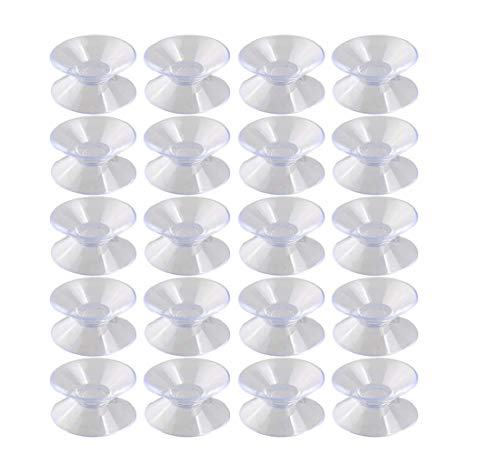 20 Pcs de 30mm, Ventosas de Doble Cara Para Cristales,Ventosas Para Cristal,Ventosa Acuario, Ventosa de Plástico 30mm, Ventosa Transparente,Ventosa Para Cristal,Ventosa Para Mesa de Cristal.