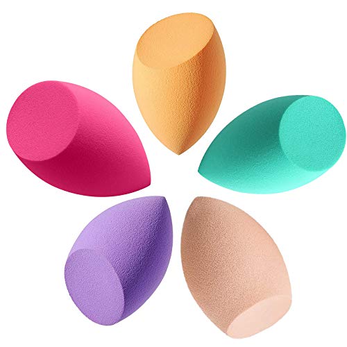 5 Unidades Esponja Maquillaje, Set de Makeup Blender Beauty para Base de Maquillaje, Ideal para Líquidos, Cremas y Polvos