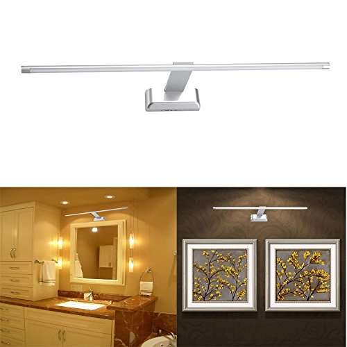 9W 48 LED 2835 SMD Lámpara de Pared para Baño Espejo Aplique Luz Acero Inoxidable(Blanco Caliente)