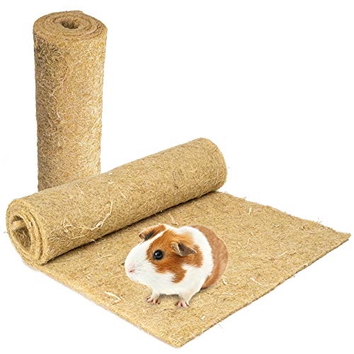 Alfombra para roedores de 100 % cáñamo, 120 x 60 cm, 5 mm de grosor, 2 unidades, alfombra de cáñamo para todos los tipos de animales pequeños