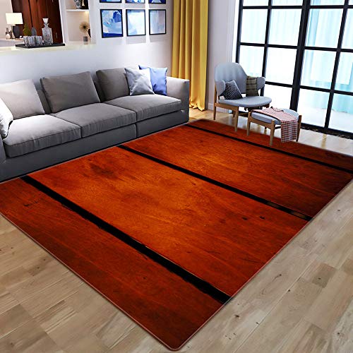 Alfombra Para Salón,Creative Rectangulaire 3D Printing Vintage Acajou Non-Slip Rugs, European-Style Soft Polyester Floor Mat, Kitchen Nursery Living Room Durable Area Rug For Home Décor,160X230Cm(6