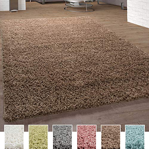 Alfombra Shaggy De Pelo Alto Y Largo Pastel En Distintos Colores, tamaño:160x220 cm, Color:Taupe