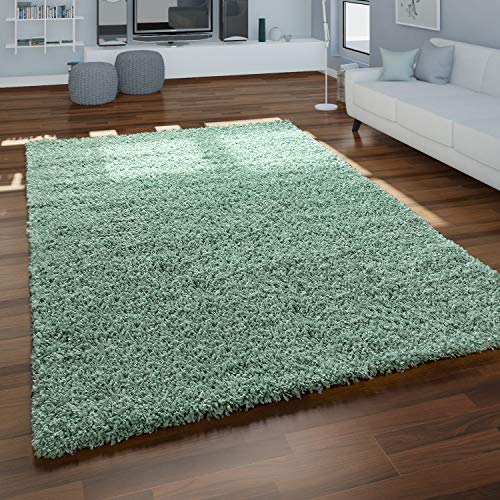 Alfombra Shaggy Salón Verde Pelo Largo Mullida Suave Cómoda Robusta, tamaño:160x220 cm