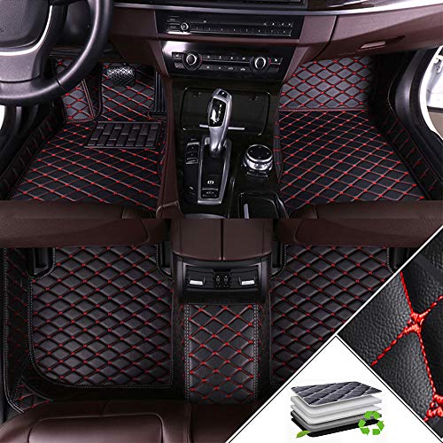 ALLYARD para SHUMA 2010-2017 Alfombrillas para Coche Antideslizantes Moqueta Impermeable automóviles Alfombrilla XPE Cuero Alfombra de Coche Accesorios Negro y Rojo