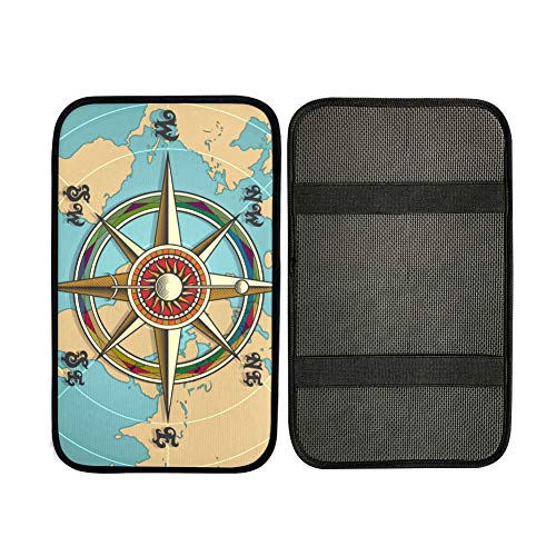 Almohadilla para reposabrazos, ancla de barco náutico antiguo, pasamanos acolchado, reposabrazos para coche, funda para reposabrazos para hombre, de neopreno de 12,3 x 7,5 pulgadas, protector para la