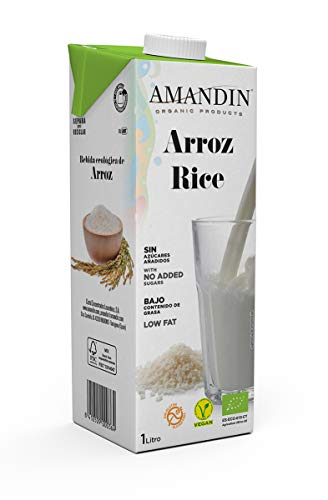 Amandin Bebida de Arroz Ecológica 20%, Paquete 6 x 1000 ml