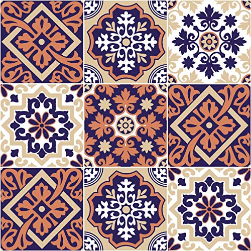 Ambiance-Live Baldosas hidráulicas Adhesivas para Pared – Azulejos – 10 x 10 cm – 9 Piezas