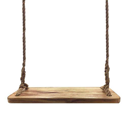 Aoneky Columpio de Árbol para Adultos y Niños - Columpio Colgante para Jardín Exterior, Columpio con Cuerda de 3M, Carga de 160kg, Asiento de Madera Paulownia 60×20cm, Marrón