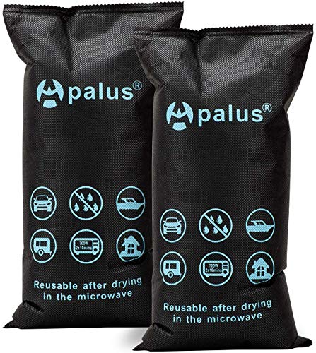 Apalus ® Bolsa Antihumedad Reutilizable para Coches. Absorbe Humedad con Gel De Sílice, Para Ventanas Empañadas. Deshumidificador De Barco, Electrónica (2X 1KG). Incluye 1 Alfombrilla Antideslizante