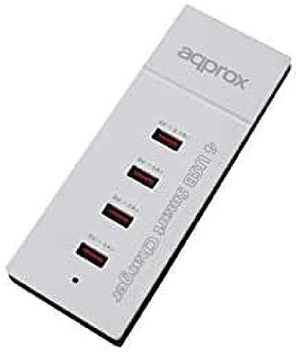 Approx APPUSB4PW - Cargador USB, Color Blanco