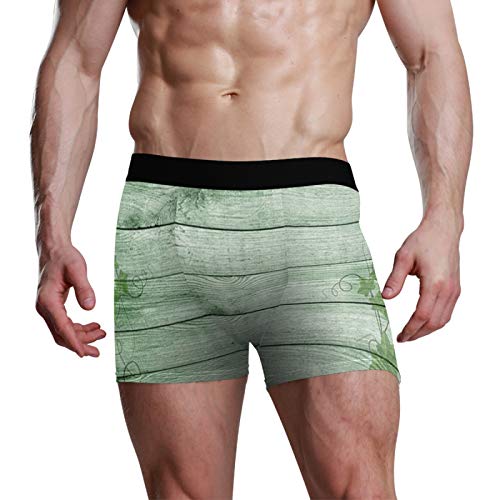 ART VVIES Ropa Interior para Hombre Personalizada Baúles de Regalo Calzoncillos bóxer Suaves elásticos Pantalones Cortos Ajustados Madera cómoda - S