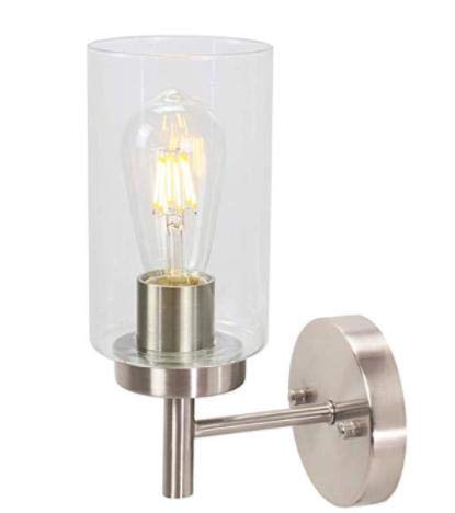 Asvert Lámpara de Pared Vintage 60W Aplique de Pared Industrial E27 Lámpara vintage de iluminación Vidrio para Dormitorio, Pasillo, Escaleras, No incluye Bombilla(Plata)