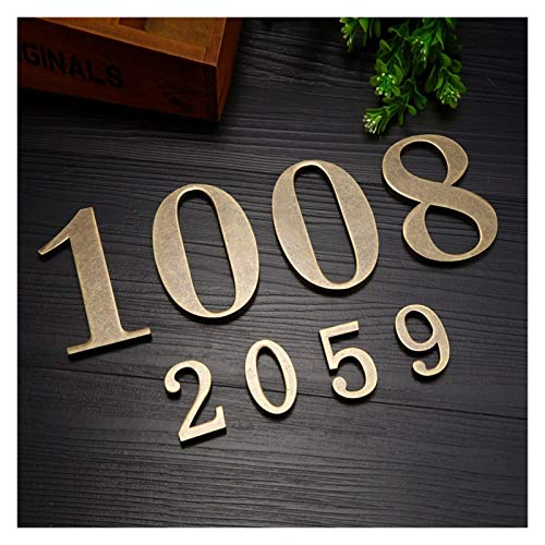 AYGANG NúMero De Casa 1 PC 10cm * Número 6CM la casa del Metal de Bronce Puerta Placa Personalizada Muestra de la Puerta número de Etiqueta for Hotel Apartamento Villa Casa Placa de Puerta 77