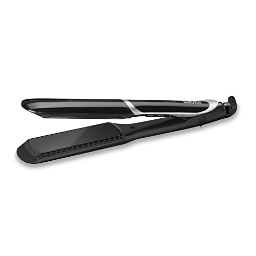 BaByliss ST397E Planchas de pelo profesionales, placas extra anchas para alisar más rápido, peine extraíble para un alisado más pulido. 6 temperaturas de 140ºC a 235ºC, tecnología Advanced Ceramic