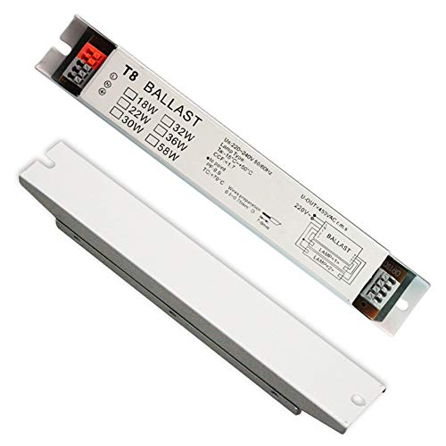 Balasto para encendido de bombilla universal instantánea fluorescente tipo T8, de amplio voltaje (220 a 240 V), electrónico., No nulo, como se muestra en la imagen, 2*36w