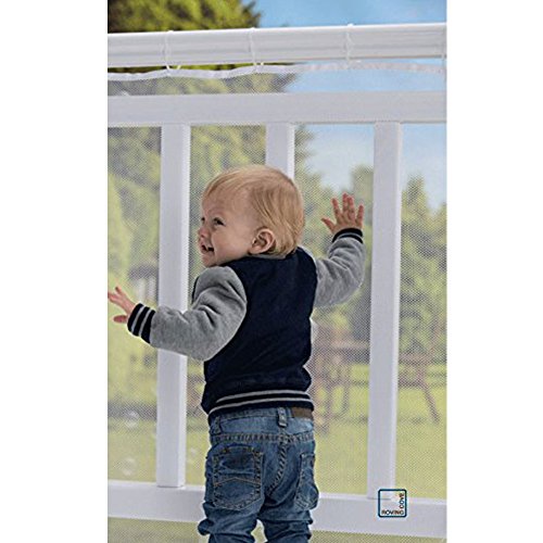 Balcón extraíbley red de seguridad de la escalera, red segura del acoplamiento del carril de Richoose, niños/juguete/seguridad del animal doméstico - 9.8ft L x 2.5ft H