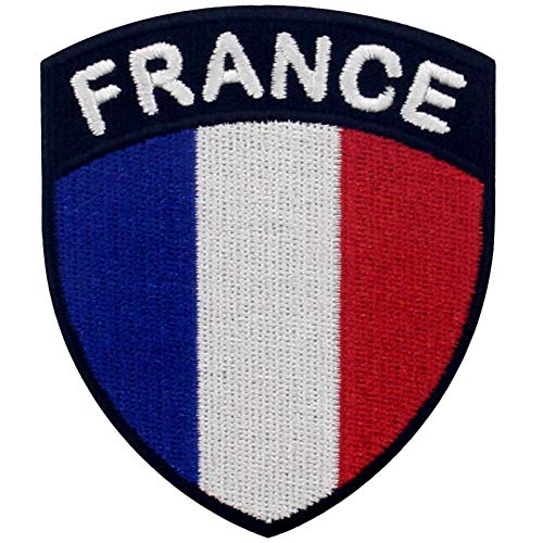 Bandera de escudo de Francia Parche Bordado de Aplicación con Plancha
