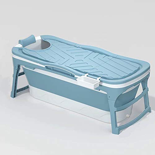 Bañera Adulto Portatil, Plegable Adulto Portatil Cubo De Baño Plástico Grande con Tapa Mantener Caliente Inicio De Cuerpo Completo, Piscina para Niños, Bañera De Bebé, 125 * 58 * 52 cm,60*143*58cm