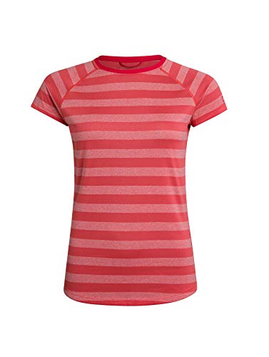 Berghaus UK - Camiseta de Manga Corta para Mujer, diseño de Rayas 2.0, Not Applicable, Stripe 2.0 - Camiseta de Manga Corta, Mujer, Color Cayenne/Gris Vaporoso, tamaño 18