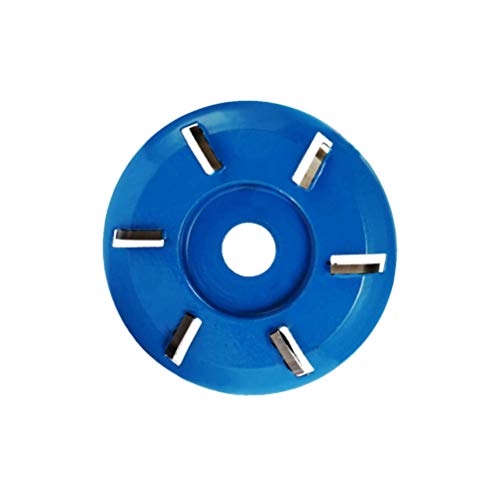 BESPORTBLE Disco de Talla Turbo de Madera de 22 Mm Arco de Acero Amoladora Angular de Seis Dientes Suministros de Herramientas de Corte de Fresado para Carpintería (Azul)