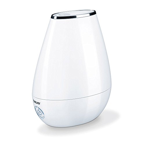 Beurer LB37 - Humidificador Ultrasónico, Micro Nebulización, hasta 20 m², Modo Noche, Silencioso, Máxima Nebulización 200 ml/h, Aceites Aromaticos, 20 W, Blanco