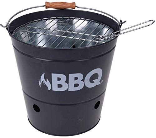 BigBuy BBQ Barbacoa de Carbon Cubo BBQ, Talla única