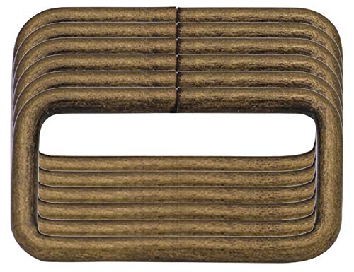 Bikicoco - Hebilla rectangular de metal, no soldada, 3,8 x 2 cm, color bronce - Pack de 6