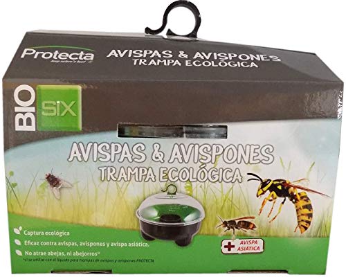 BIOSIX Trampa Ecológica Definitiva contra Avispas Asiáticas, Velutinas y Avispones (1 x Jaula de Captura + 1 x Líquido Atrayente Avispa' CLAC 500ml)