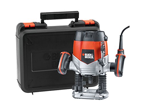 Black & Decker KW900E-QS Fresadora 1200W 1/4" + 3 pinzas + 2 accesorios, velocidad variable