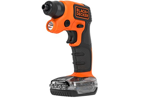 Black+Decker BDCSFS30C-QW Atornillador con Batería de Litio, 5 NM, 180 RPM, Compartimiento, Funciona como Linterna LED 35 lúmenes de Bolsillo, Incluye 30 Accesorios y Cargador, 3.6 V